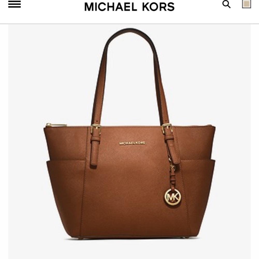 Michael Kors Jet Set Lg Saffiano Leather Zip Tote - Picture 14 of 16